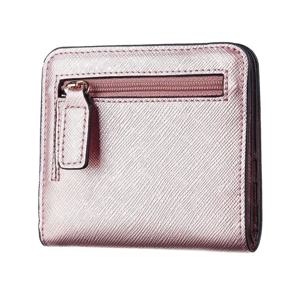 Shimmer Pink Leather Compact Wallet